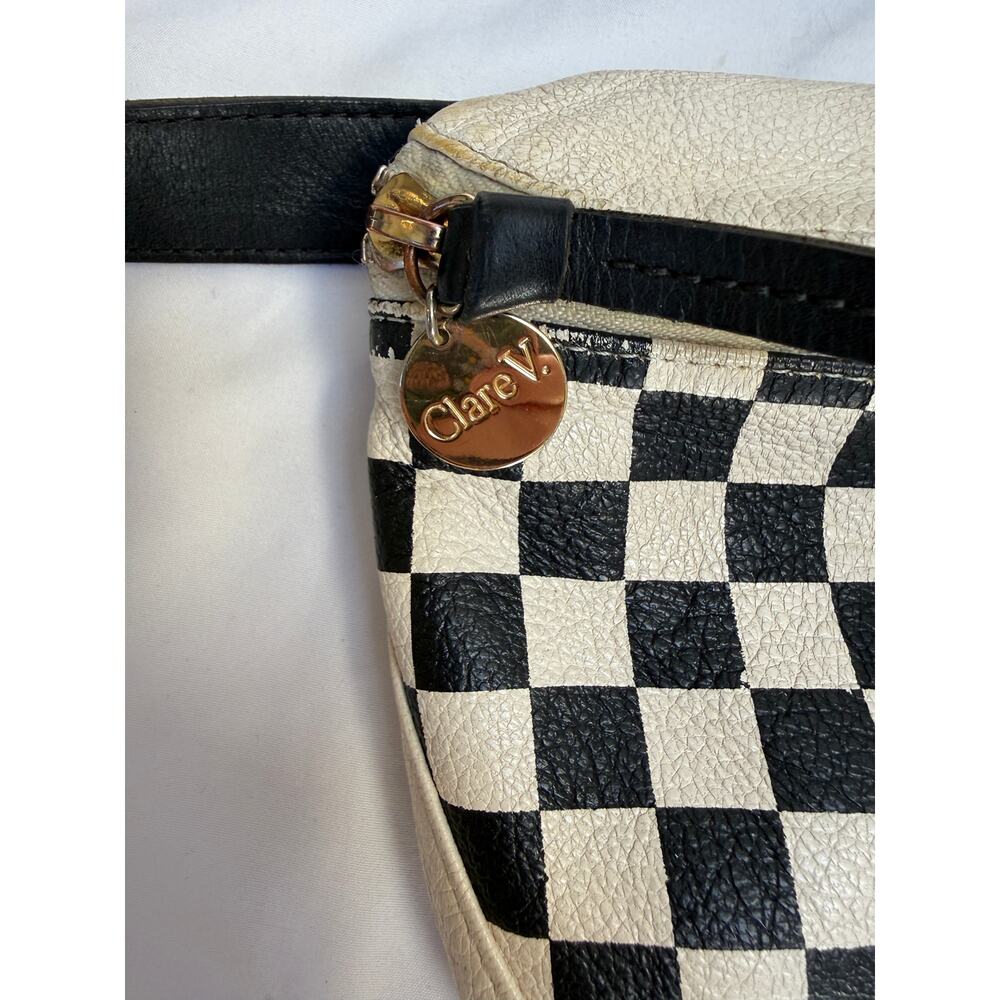 Clare V Fanny Pack Bag White Cream Black Check Checkered Bag - Picture 5 of 5